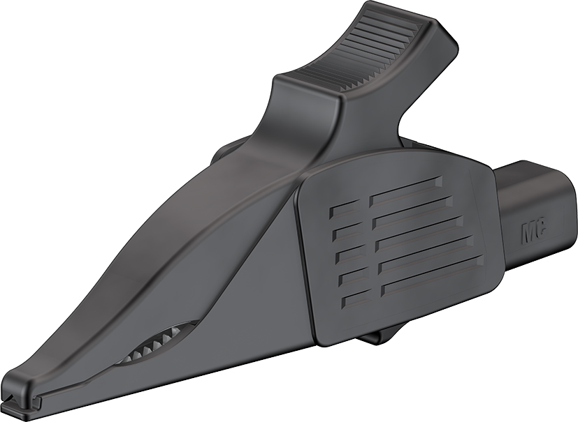 4 mm Abgreifer Delfinklemme schwarz