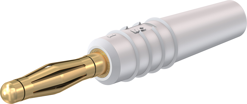 2 mm Einzelstecker komplett weiss