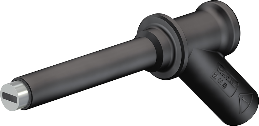 Magnetadapter mit starrer 4 mm Buchse schwarz