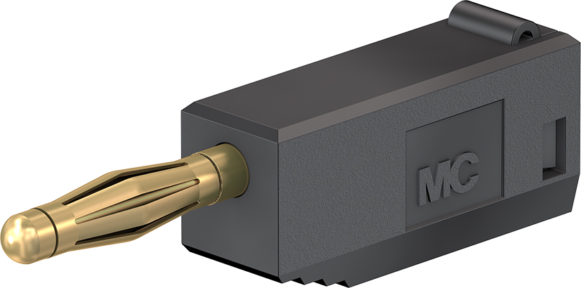 2 mm Einzelstecker komplett schwarz