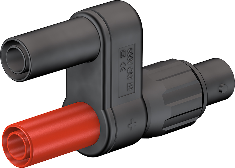 4 mm zweipoliger Adapter mit BNC-Buchse schwarz