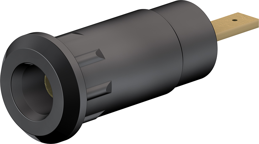 2 mm Einpressbuchse schwarz