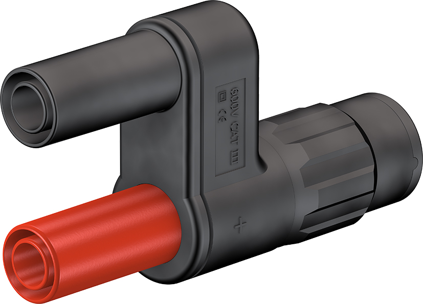 4 mm zweipoliger Adapter mit BNC-Stecker schwarz