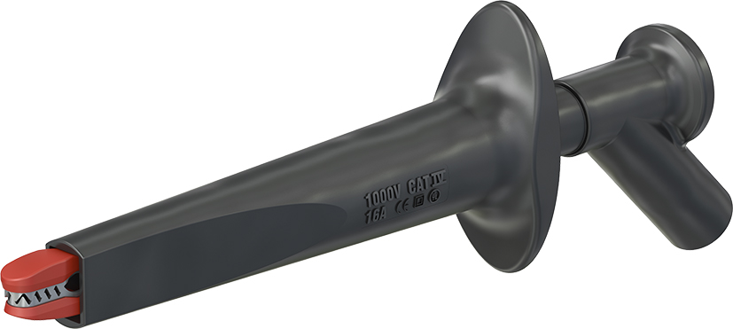 4 mm Abgreifer mit Klauenpaar schwarz